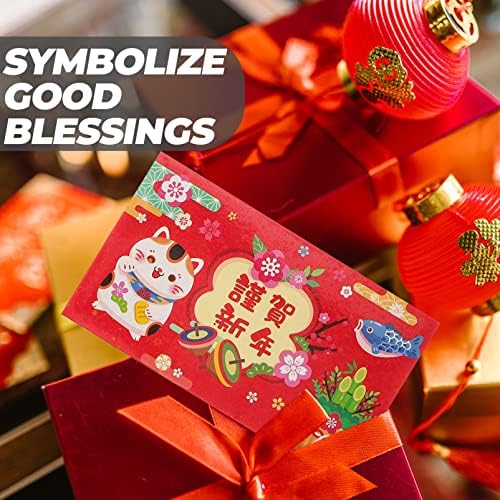 Китайските Коледни Червени Пликове: 12 броя 2023 Честит Година на Заека Червени Пакети Cnys Парични Джобове Хонг Bao