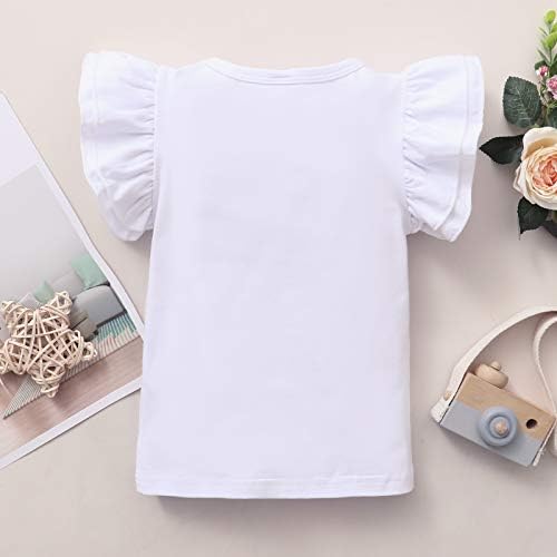 LYSMuch/ Риза с ръкави-набори За Малки Момичета, Однотонная Тениска Без Ръкави, Топ, Блуза, Детски Ежедневни Облекла