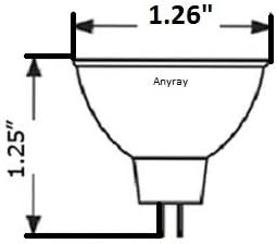 Anyray A1870Y (10 бр. в опаковка) е Прозрачна MR11 12-Вольтовая 35-Ваттная Прецизна Халогенна Отразяващи Оптични