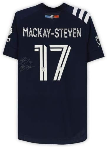 Гари Макей-Стивън Ню Йорк Сити ФК с автограф на мача -Използван е тъмно-синята фланелка №17 сезон на МЛС 2020 г.