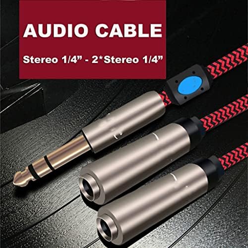 n/a аудио кабел Hi-Fi Стерео 6,35 мм plug-двоен изход за Слушалки Миксера 1/4 Инчов жак-сплитер (Цвят: както е показано, размер: