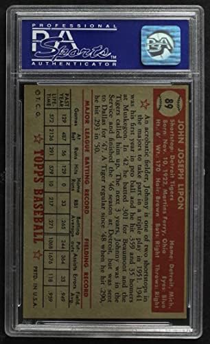 1952 Topps 89 Джон Липон Детройт Тайгърс (Бейзболна картичка) PSA PSA 6.00 Тайгърс