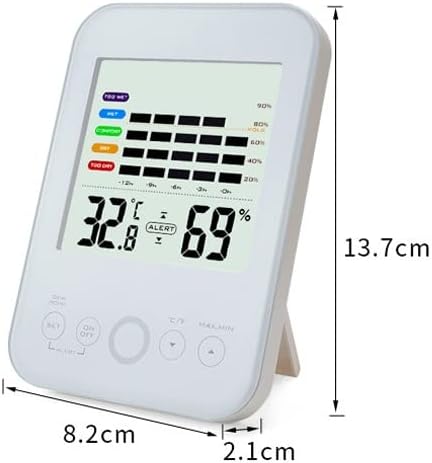 JEUSDF Домакински цифров гигрограф със сензорен екран, електронен термометър, влагомер, термометър за спални