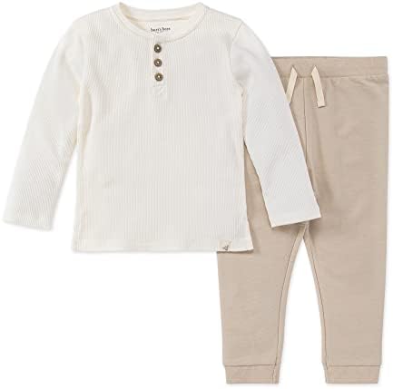 Комплект ризи и панталони на бърт Bees Бебе за малки момчета, Набор в горната и Долната дрехи от органичен памук