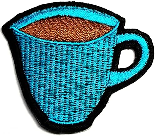 Kleenplus Кафе Напитка, Скъпа Синя Нашивка на Чаша, Бродирана Иконата, Желязо Пришитая Емблемата на Сака, Дънкови