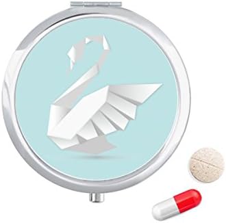 Бял Лебед Абстрактен Модел На Пеперуда Калъф За Хапчета В Джоба Кутия За Съхранение На Лекарства Контейнер Опаковка