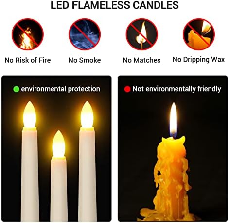 PChero Комплект от 2 Беспламенных Свещи с Дистанционно управление, Таймер, 7,9 с Цвят на Слонова Кост, Блестящо led