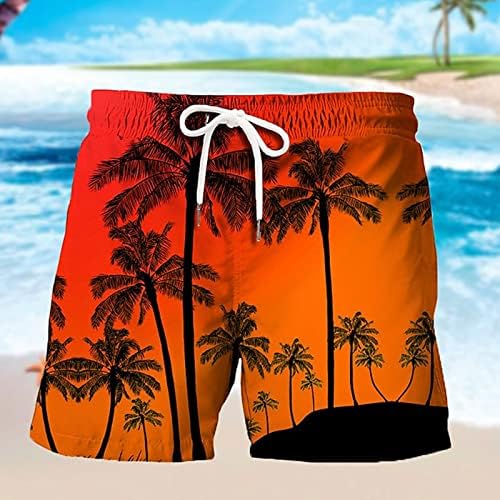 Мъжки Плажни Шорти Свободно Намаляване с 3D Принтом, Спортни къси Панталони за съвсем малък с Джобове, Класически