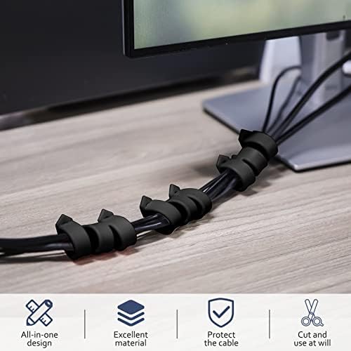 Органайзер за кабел ELFRhino, 3 опаковки за Еднократно кабелни колани, 3 в 1, Многофункционална Защита на кабел за слушалки,