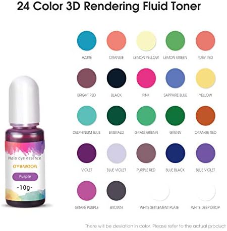 Пигмент от Епоксидна смола - 24 Цвят на Прозрачна Течна Смола, Цветен Пигмент за рисуване, Бродирани (Всяка бутилка