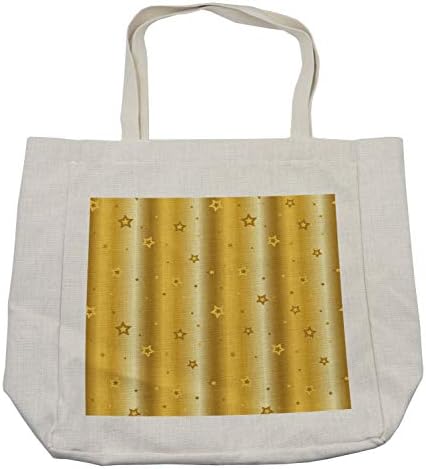 Чанта за пазаруване в ретро стил Ambesonne, Старомодна Ярък Фон с абстрактно принтом под формата на звезди,