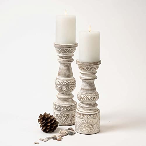 Комплект - Високи Поставки за Свещи са ръчно изработени в стил Бохо с Блещукащите led беспламенными Свещи