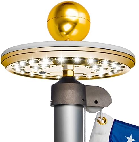 Луксозен лампа за флагштока в слънчева батерия - Слънчевата светлина на 1300 лумена за флагштока - Освещайте американското