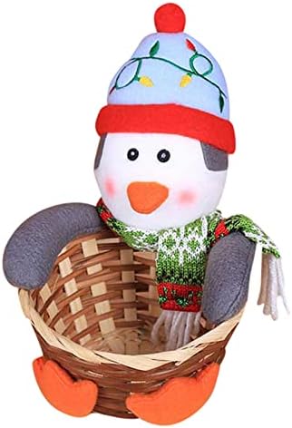 CANAFA Весела Коледа Кошница За съхранение на шоколадови Бонбони, Украса Дядо коледа, Снежен човек Кошница