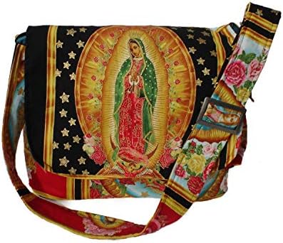 Гваделупская Дева Мария е Мексиканска Художествена Чанта-Месинджър / Чанта за Памперси
