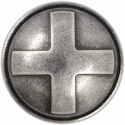 Рамка от 10 Парчета Сиво-сребрист метални копчета с Крестовидным купол на хвостовике. 25 мм (1 инч)