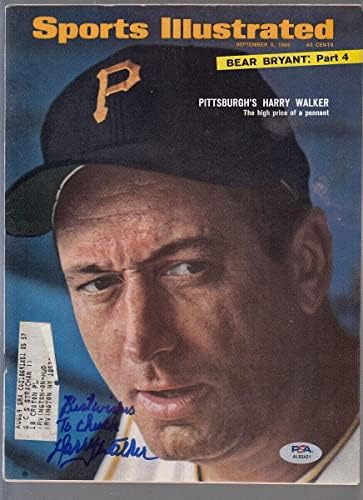 Хари Уокър Подписа 1966 Sports Illustrated 9/5 С автограф на PSA / DNA AL82421 - Списания MLB с автограф