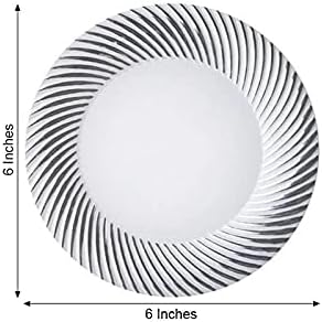 Кръг от Балса 10 бр 6-цолови Бели Пластмасови за Еднократна употреба Десертни Чинии от Сребро Завитком