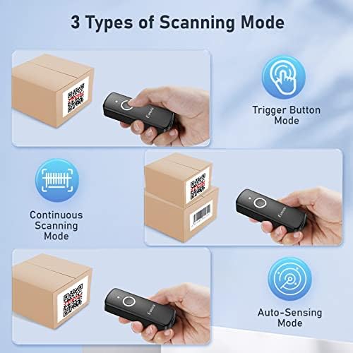 Evnvn Mini 2D Безжичен баркод скенер, който е Съвместим с Bluetooth, 2,4 G Безжични Портативни 1D 2D Скенер QR код за
