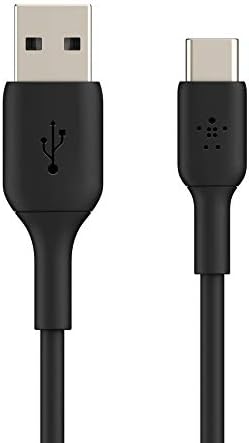 Кабел Belkin USB-C дължина 6,6 метра, кабел за бързо зареждане от USB-C до USB, кабел USB Type-C е съвместим с Samsung Galaxy S23, S23 +, Note20, Pixel 6, Pixel 7, iPad Pro, Nintendo Switch и други устройства - черен