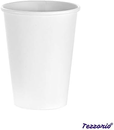 Tezzorio (50 комплекта) Комбинираната за Еднократна употреба чаши за чаши с обем от 10 мл с Плосък капак и Приложения,