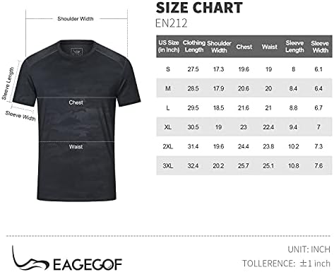 EAGEGOF Мъжки Технологичная Тениска с къс ръкав Slim Fit Performance Атлетик Спортна тениска