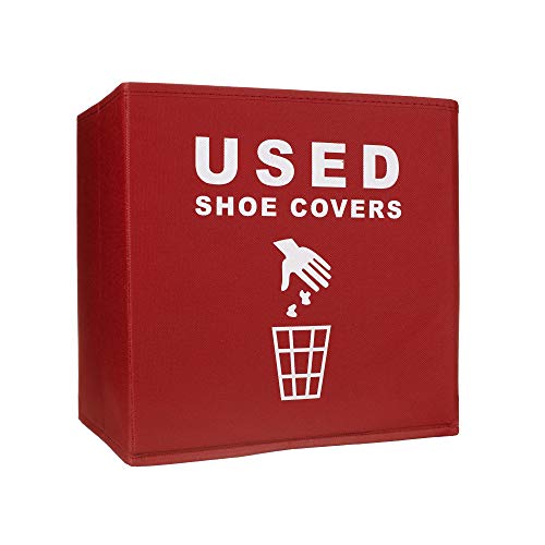 Yolju 2 Опаковки, Кутии за калцуни за Недвижимост, Къща, офис. Сини и червени сгъваеми кутии са снабдени с надпис Please Cover Your Shoes и рециклирани бахилами за еднократна упот