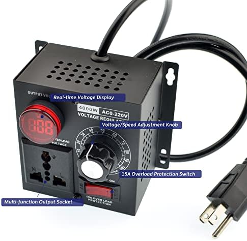 Контролер на напрежението SCR AC 110-220 В/15A/4000 W, Регулатор с Променлива Скорост, Годни за Фен на Рутера, Потенциометър
