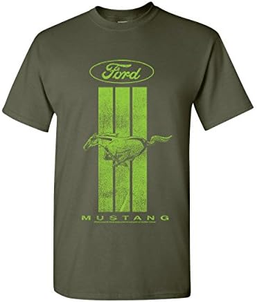 Тениска Ford Mustang в Зелена ивица Classic American Muscle Car Мъжки