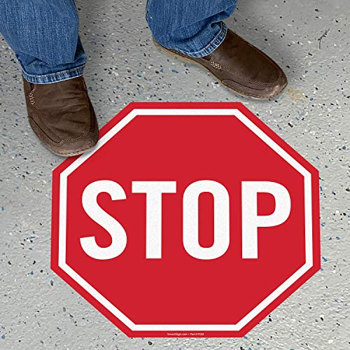 Външен знак SmartSign Stop с противоскользящим лепило, не Отразяващи Осмоъгълник - 2 л | 17 x 17 - FC5Z