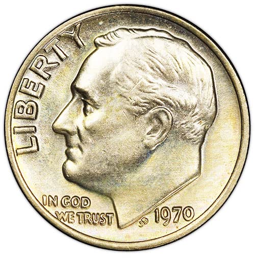 1970 P, D BU Десятицентовик Рузвелт Монетен двор на САЩ 2 Набор от монети Избор, Без да се прибягва
