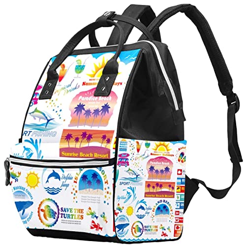 Информация за Плажни Лятна Ваканция-Графика Чанти-Тоут за Памперси Раница за мама Голямата Голям Чанта за Памперси Пътна Чанта за Грижа за детето