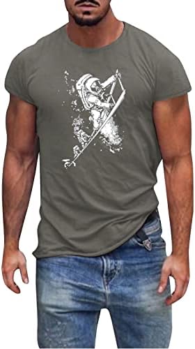 ZDDO Мъжки солдатская тениска с къс ръкав, потници за мъже, летни тениски с графичен принтом астронавти, спортна