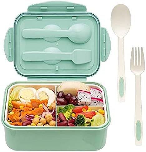 Liinmall Bento Boxes за възрастни, 1100 мл, Преносим Японски обяд-бокс с подгряване, лъжица и вилица за деца, Идеална за хранене на движение, битумен материал, не съдържа BPA