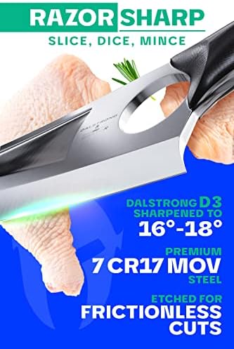 Нож на главния готвач Dalstrong - 7 инча - Универсален - Серия Venator - Gladiator R - 7CR17MOV от високо стомана - Остър