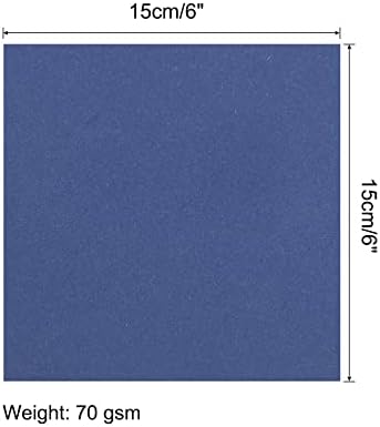 MECCANIXITY 100 Листа Хартия за Оригами Двустранен Тъмно Синьо Квадратен Лист с размер 6x6 См за Художествено Занаятчийското
