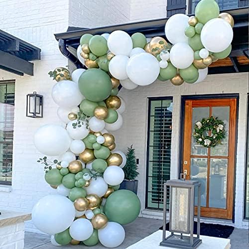Комплект арка от балони 137шт Комплект Гирлянди от балони от латекс (Маслинено зелен)