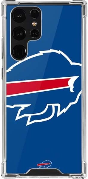 Прозрачен калъф за телефон Skinit, Съвместим с Samsung Galaxy S22 Ultra - Официално Лицензиран Дизайн едър лого NFL