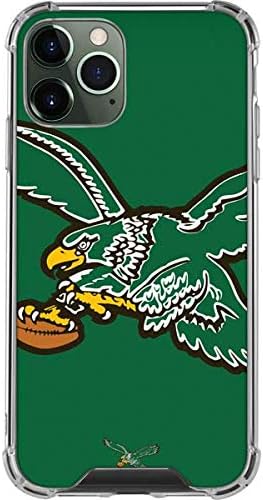 Прозрачен калъф за телефон Skinit, Съвместим с iPhone 12 Pro - Официално Лицензиран Проектиране ретро лого NFL Philadelphia Eagles