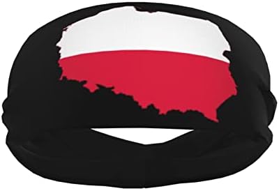 yruoout Флаг Карта на Полша Превръзка на главата за Мъже И Жени Спортна Превръзка на Главата за Фитнес, Упражнения,