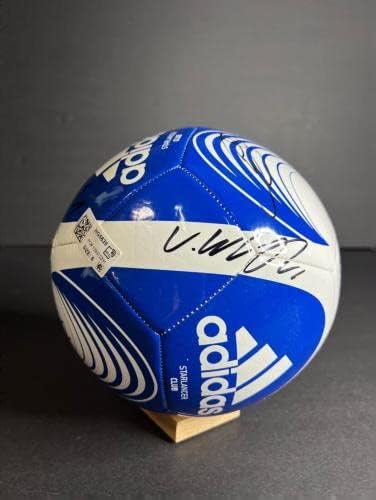Футболна топка Челси с множество Автографи на Мейсън Маунта, Тухеля + 5 Футболни топки Адидас PSA AL09958 - Футболни топки с автографи