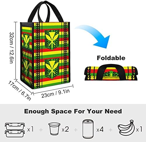 Чанта за Обяд с Флага на Племето Канака Маоли, Изолирано Запечатани Чанта-Тоут, Множество Бокс-Хладилник, Сгъваема