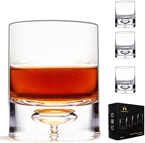 Чаша за уиски LEMONSODA Crystal Bubble Base - Комплект от 4-те напълно затворени мехурчета с дебело дъно - чудесно