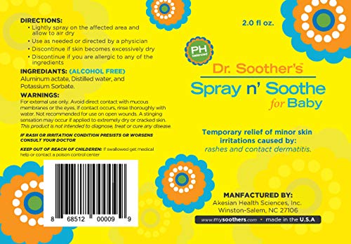 Dr. Soothers Spray N Успокояващ - Ново бесконтактное успокояващо средство за раздразнена задника на детето. Не съдържа алкохол, Парабени и ароматизатори. Безопасен, Лесен и