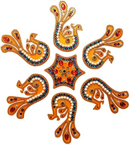 Декоративен набор от Дивали Rangoli ръчна изработка – Многоцветни Бижута, изработени от Скъпоценни камъни
