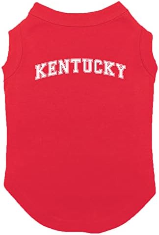 Спортна тениска за кучета на Университета в щата Кентъки (Червена, X-Small)