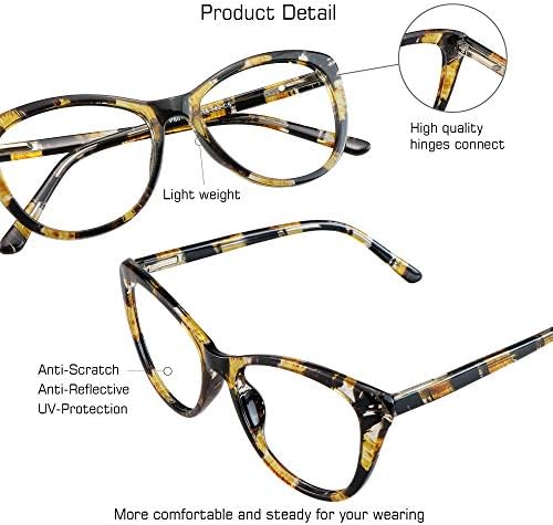 Слънчеви очила VisionGlobal Blue Light Blocking за жени /Мъже, За защита от пренапрежение на очите, Стилна Квадратна