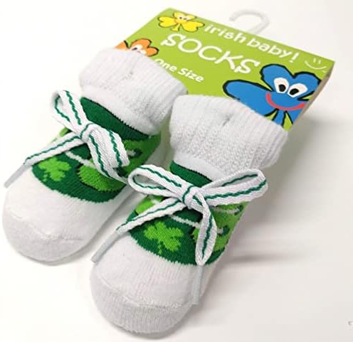 Детски Зелени/Бели Обувки с Трилистником За Новородени
