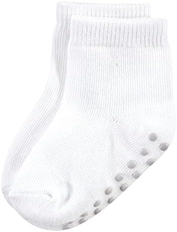 Детски чорапи от памук Посетени by Nature с нескользящим изземване, за защита от падане, Бели, 6-12 месеца