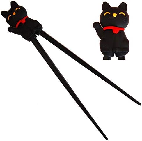 Честит Sales HSTC-LKCBLK, Спортни пръчици за хранене за начинаещи дясна ръка или ляво, Black Cat